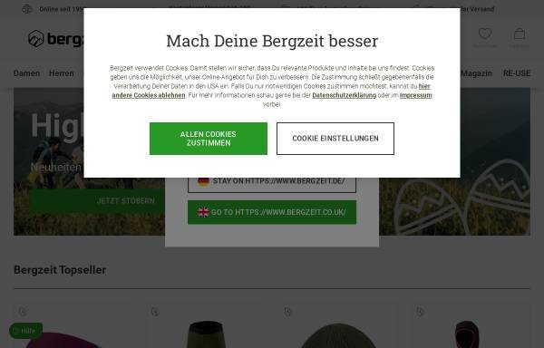 Vorschau von www.bergzeit.de, Bergzeit GmbH