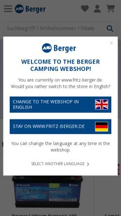 Vorschau der mobilen Webseite www.fritz-berger.de, Fritz Berger GmbH & Co. KG