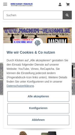 Vorschau der mobilen Webseite www.magnum-versand.de, Magnum-Versand.de