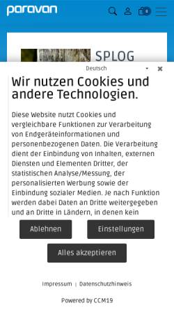 Vorschau der mobilen Webseite www.paravan.ch, Paravan GmbH