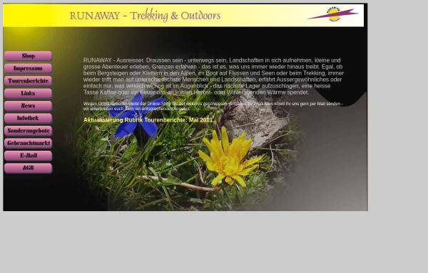 Vorschau von www.runaway.de, Runaway - Trekking & Outdoors