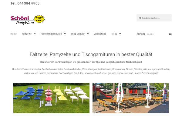 Vorschau von www.partyware.ch, Schöni Partyware