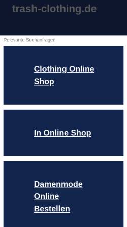 Vorschau der mobilen Webseite www.trash-clothing.de, Trash Clothing Store