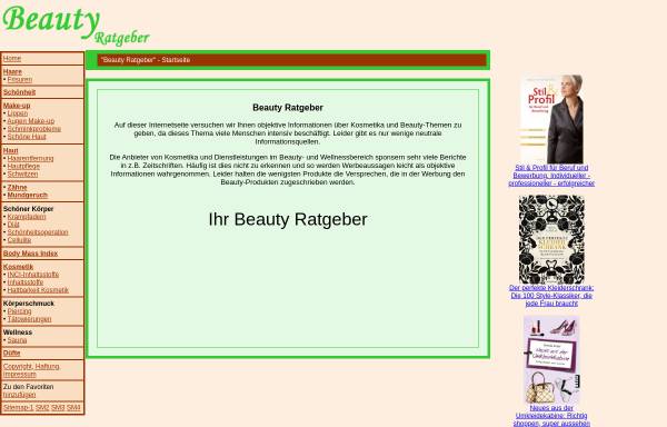 Vorschau von www.beauty-ratgeber.de, Beauty Ratgeber