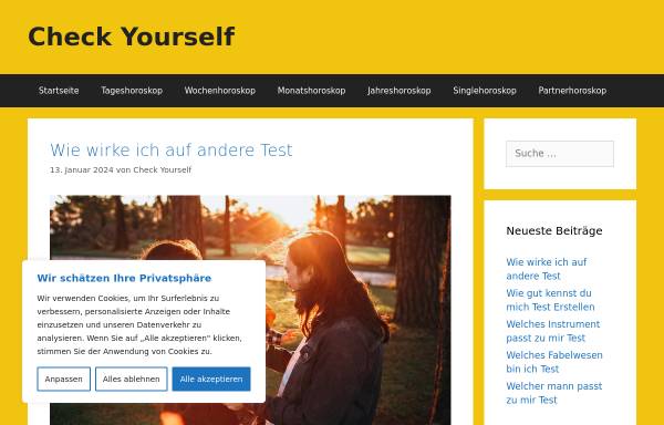 Vorschau von www.checkyourself.de, Psychologische Tests