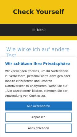 Vorschau der mobilen Webseite www.checkyourself.de, Psychologische Tests