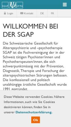 Vorschau der mobilen Webseite www.sgap-sppa.ch, Schweizerische Gesellschaft für Alterspsychiatrie und Alterspsychotherapie