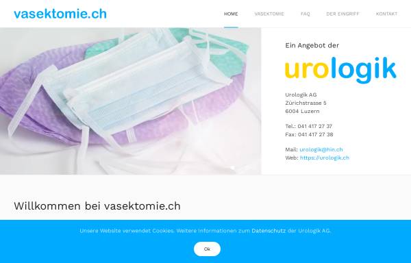 Vorschau von www.vasektomie.ch, Vasektomie als Mittel der Empfängnisverhütung