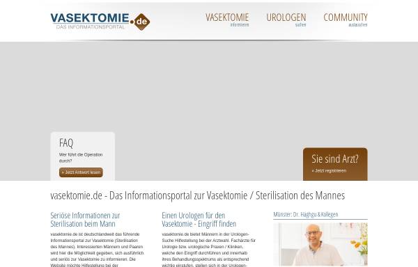 Vorschau von www.vasektomie.de, Vasektomie Informations-Seiten