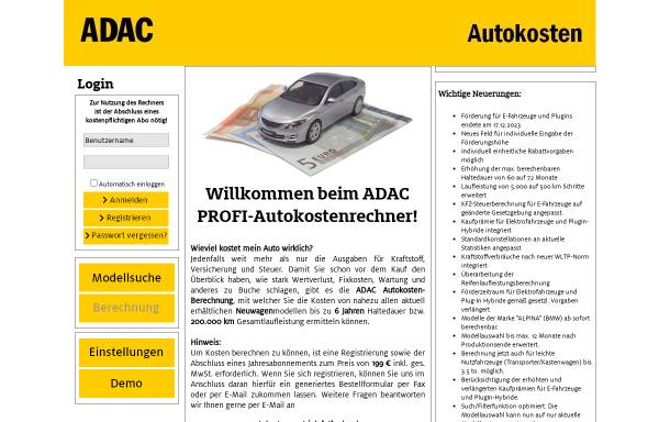 ADAC Autokosten-Berechnung