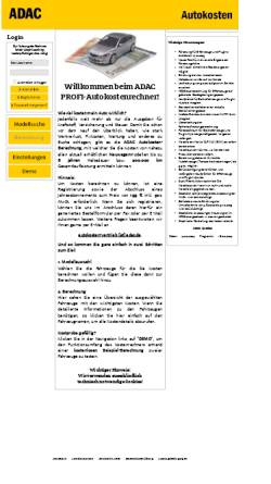 Vorschau der mobilen Webseite www.adac-autokosten.de, ADAC Autokosten-Berechnung