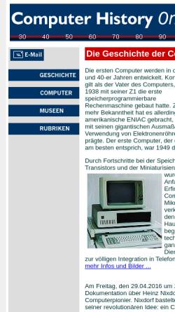 Vorschau der mobilen Webseite www.weller.to, Computer History Online