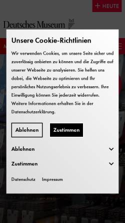 Vorschau der mobilen Webseite www.deutsches-museum.de, Deutsches Museum - Informatik