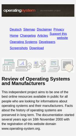 Vorschau der mobilen Webseite www.operating-system.org, Operating Systems Documentation Project