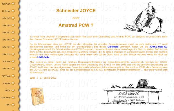 Vorschau von www.joyce.de, Schneider JOYCE oder Amstrad PCW