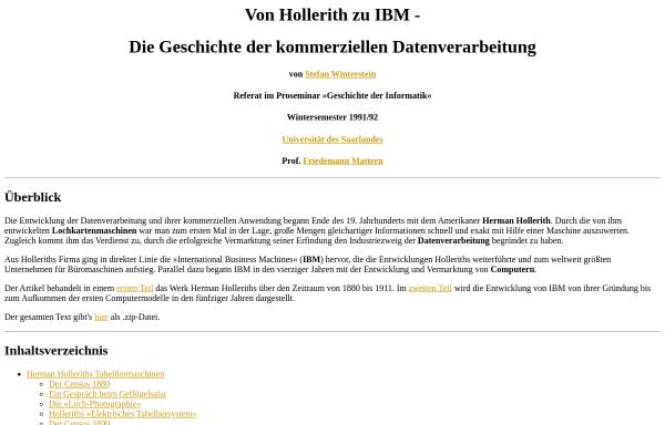 Vorschau von stefan-winterstein.de, Von Hollerith zu IBM