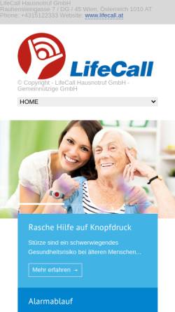 Vorschau der mobilen Webseite www.lifecall.at, LifeCall