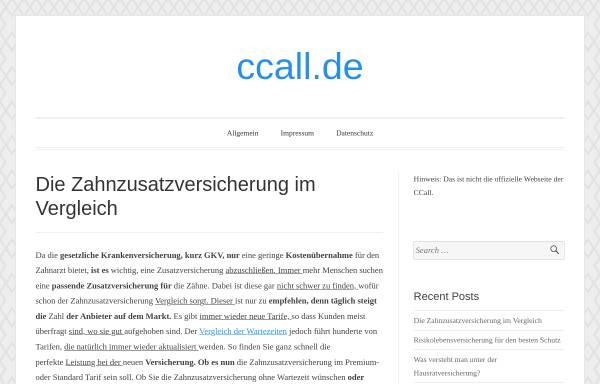 Vorschau von www.ccall.de, Projekt CCall - Arbeitsumgebung im Call-Center