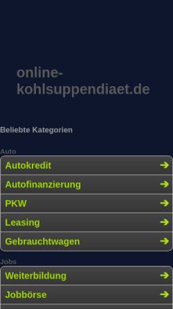 Vorschau der mobilen Webseite www.online-kohlsuppendiaet.de, Kohlsuppendiät