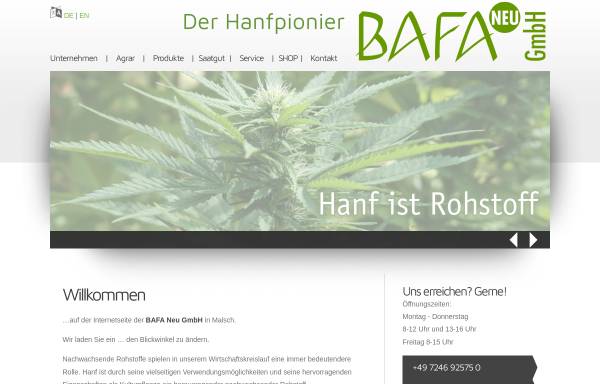 Vorschau von bafa-gmbh.de, Badische Naturfaser GmbH