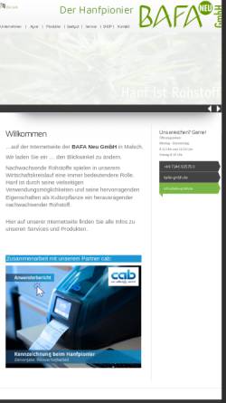 Vorschau der mobilen Webseite bafa-gmbh.de, Badische Naturfaser GmbH