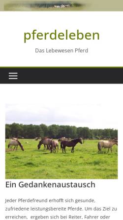 Vorschau der mobilen Webseite www.pferdeleben.de, Pferdeleben