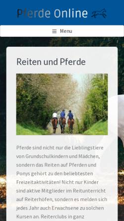 Vorschau der mobilen Webseite www.pferde-online.com, Pferde-online