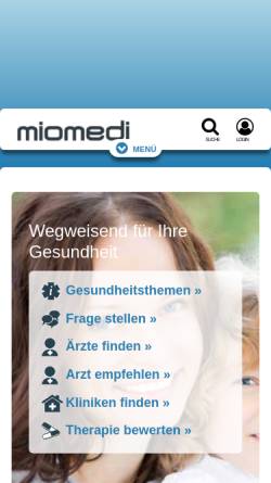 Vorschau der mobilen Webseite www.miomedi.de, Miomedi