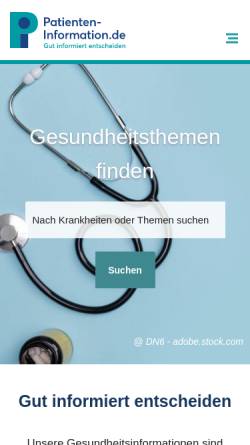 Vorschau der mobilen Webseite www.patienten-information.de, Patienten-Information.de