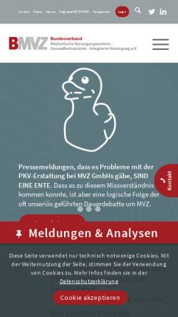 Vorschau der mobilen Webseite www.bmvz.de, Bundesverband Medizinische Versorgungszentren