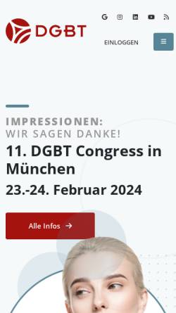 Vorschau der mobilen Webseite www.dgbt.de, Deutsche Gesellschaft für Ästhetische Botulinumtoxin-Therapie