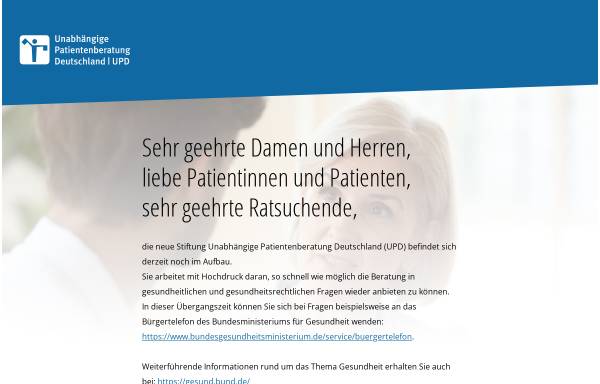 Vorschau von www.patientenberatung.de, Unabhängige Patientenberatung Deutschland