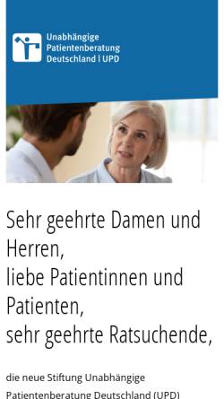 Vorschau der mobilen Webseite www.patientenberatung.de, Unabhängige Patientenberatung Deutschland