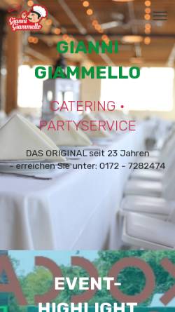 Vorschau der mobilen Webseite www.giammello-catering.de, C & P Catering und Partyservice Gianni Giammello