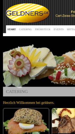 Vorschau der mobilen Webseite www.geldners.de, Geldners Fruehstuecks- und Cateringservice