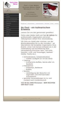Vorschau der mobilen Webseite www.party-service-weber.de, H. Weber GmbH, (D) Moosburg