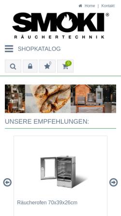 Vorschau der mobilen Webseite www.smokiofen.de, Smoki-Räuchertechnik