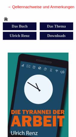 Vorschau der mobilen Webseite www.arbeitswahn.de, Arbeitswahn - Die Kunst, weniger zu arbeiten