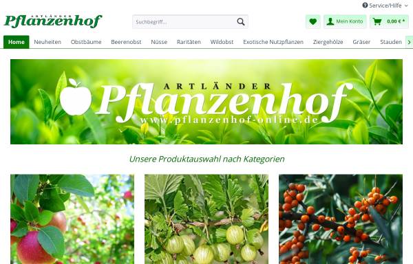 Vorschau von www.pflanzenhof-online.de, Artländer Pflanzenhof GbR