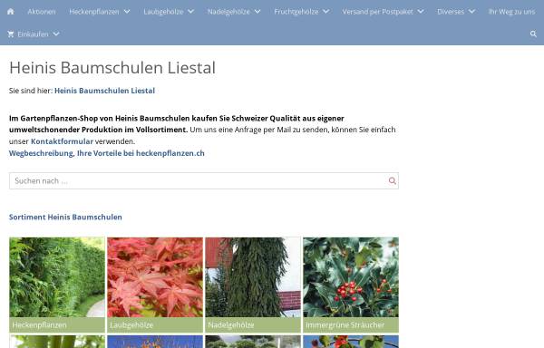 Vorschau von www.heckenpflanzen.ch, Heinis Baumschulen GmbH