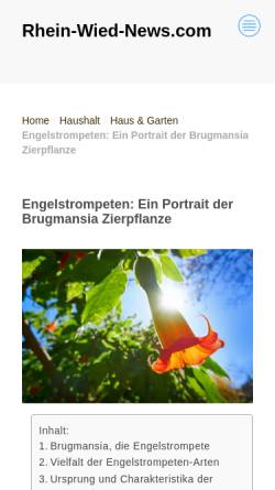 Vorschau der mobilen Webseite www.engelstrompeten.de, Langenbuscher Kübelgarten