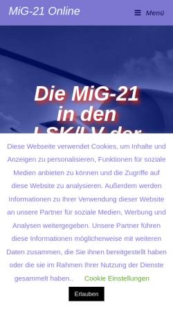 Vorschau der mobilen Webseite www.mig-21-online.de, Gabriel, Jens