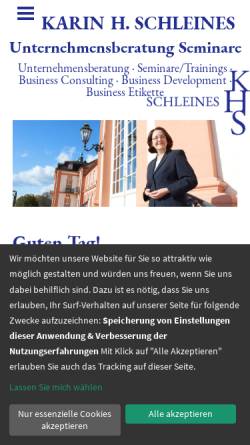Vorschau der mobilen Webseite www.schleines.de, Karin H. Schleines