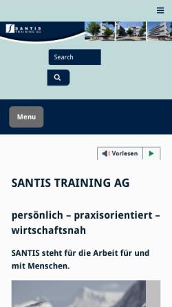 Vorschau der mobilen Webseite www.santis-training.ch, Santis AG