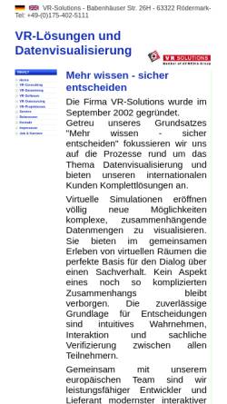 Vorschau der mobilen Webseite www.vr-solutions.de, VR-Solutions Europe