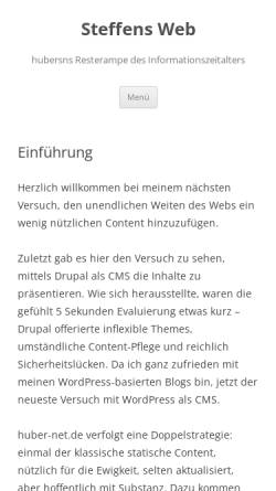 Vorschau der mobilen Webseite www.huber-net.de, Steffen Hubers Homepage