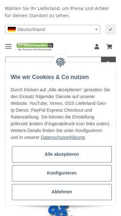 Vorschau der mobilen Webseite der-rasenmaeher.de, der-rasenmaeher.de - Peter Brauer