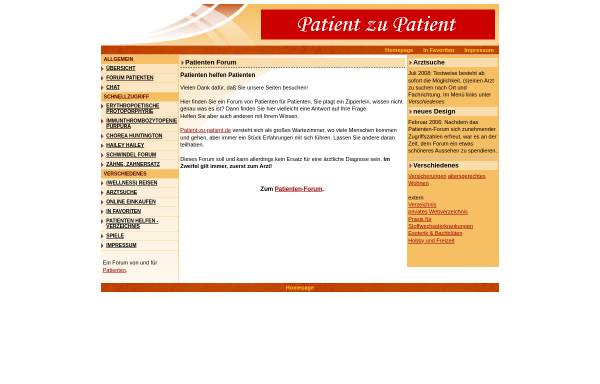 Vorschau von www.patient-zu-patient.de, Patient zu Patient
