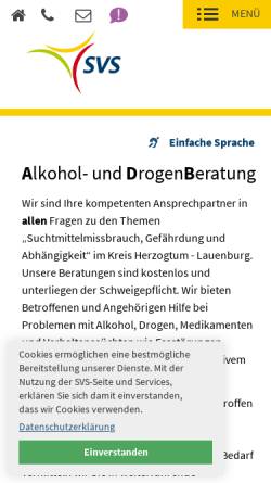 Vorschau der mobilen Webseite www.svs-stormarn.de, Alkohol- und Drogenberatung im Kreis Herzogtum Lauenburg gGmbH