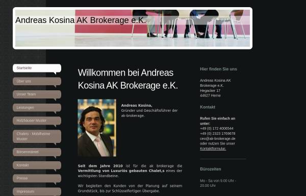 Vorschau von www.ak-brokerage.de, AK Brokerage - Andreas Kosina